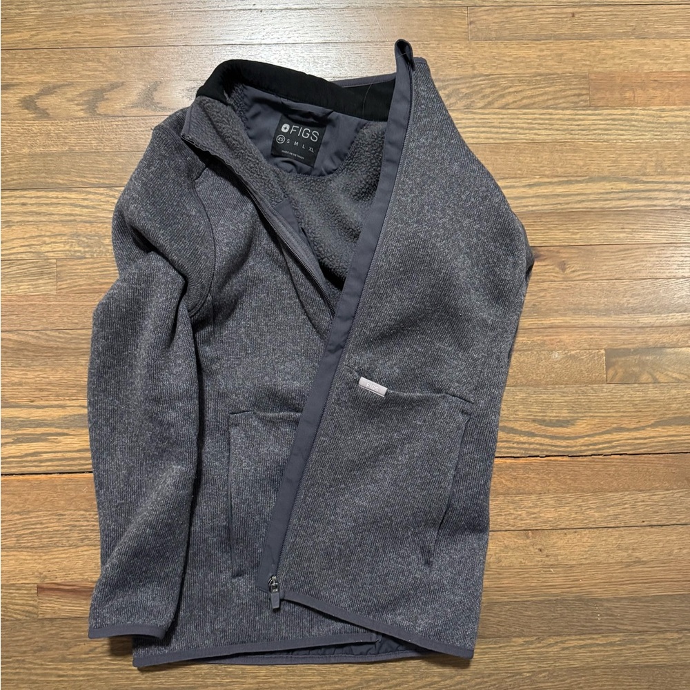 FIGS Charcoal Gray Zip-Up Jacket